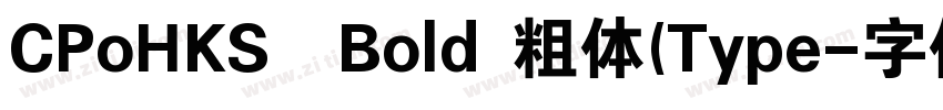 CPoHKS  Bold 粗体(Type字体转换